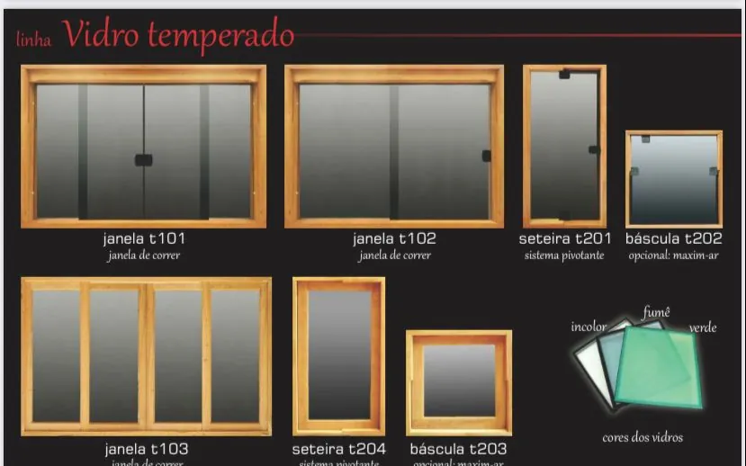 Janelas e aberturas com vidro